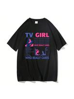 TV Girl Who Really Cares Graphic Print T-Shirts 'unisex Wo'unisex Fashion Vintage Tshirt Short Sleeve Male 100% Cotton T Shirt 71782 S įvairiaspalvis