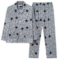 Animacinių paveiksliukų spaudos Kawaii pižama vyrams Vyriškas kostiumas Laisvi jaukūs pižamų komplektai Pižama Naktiniai drabužiai Pijamas XXXL gray