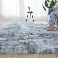 Gradiento dažomas šilko plaukų kilimas miegamajame, nešvarumams atsparus, lengvai prižiūrimas didelis, neslystantis padėklas 40*60CM gray