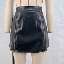 Ladies Temperament Casual Zip Slim High Waist Hip Skirt L
