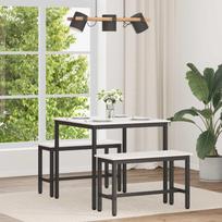 Valgomojo stalas Balta 80 x 80 x 75 cm Kietos pušies mediena