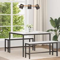 Valgomojo stalas Balta 110 x 110 x 75 cm Kietos pušies mediena