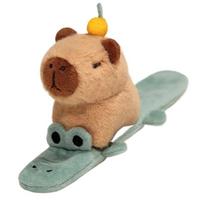Capybara Slap Snap Wrap Wristband Bracelet Kawaii Animal Plushie Cute Dog Cat Plush Hand Ring Soft Toys Creative Funny Gift 25*10cm