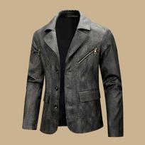 Men's Large Lapel Casual Suit Slim Fit Jacket Men's PU Leather Jacket Suit L juoda