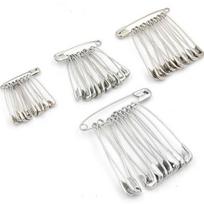 Vintažinė segė-smeigtukas drabužiams, dideli ir maži dydžiai - Idealiai tinka paklodėms ir antklodėms tvirtinti Safety Pin - 36mm, 48 pcs, 1 box white