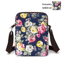 Floral Multi-Pocket Canvas Crossbody Phone Bag for Mums & Elders - Stylish, Durable, and Compact 13cm*2cm*18cm pink