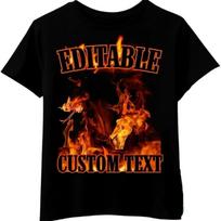 PrintPrime Bootleg Rap Tee Flames Template, Fire Custom Photo Birthday Concert Shirt, 90s Hot Design S juoda