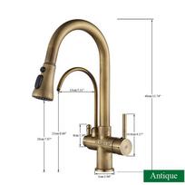 ALENARTWATER Kitchen Pure Water Sink Faucet , 360 Rotation Filter Tap , Outlet Spout Pull Out Mixer Taps , Torneira black