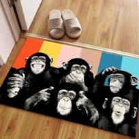Funny Monkey Art Rug  Colorful Chimpanzee Printed Carpet  Machine Washable Playful Home Decor Rug  Modern Funky Room Carpet 40X60CM