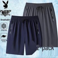 PLAYBOY Men's Ice Silk Quick-Dry Sport Shorts (2-Pack)