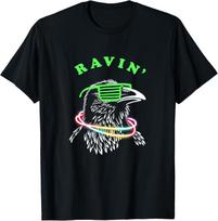 Ravin Raven T-Shirt - Rave Party Neon Bird Funny Tee T-Shirt S įvairiaspalvis