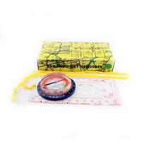 Portable Compass Scale Ruler Multifunction Map Ruler With Lanyard For Outdoor Camping Hiking
