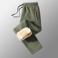 Vyriškos vilnos sportinės kelnės, apatinės žieminės šiltos kelnės Kasdieniai laisvalaikio bėgimo kelnaitės ilgos kelnės Daugiaspalvės rudens vyriškos vienspalvės sportinės kelnės M armijos žalia spalva