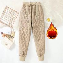 Naujos žieminės storos ir šiltos medvilninės kelnės su laisvomis oversized laisvalaikio Haren kelnėmis XL beige