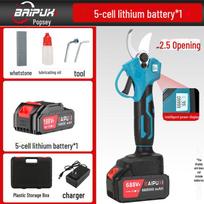 Teleskopinės elektrinės genėjimo žirklės ir pjūklas aukštoms šakoms ir storiems sodo medžiams 2.5 (5 batteries, 2 batteries, 1 charger) red