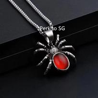 Men Women 12mm Hiphop Square Red Crystal Tennis Chain Iced Out Fashion  Color Spider Pendant Choker Necklace Jewelry Gifts