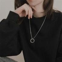 Žiedo pakabukas Karoliai Metalas Sidabrinė Spalva Poros Grandinėlė Karoliai Vyrams Moterims Hip Hop Papuošalai Dovana