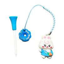Golf Tee Hanger Plastic Anti Lost Golf Tee Ring with Strap Cartoon Rabbit