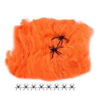 Spalvingas Helovino Voratinklis Tampri Medvilninė Voratinklio Gija Elastingi Baisūs vakarėlio scenos rekvizitai Helovino Kalėdų Išvakarėms 10 pcs oranžinė