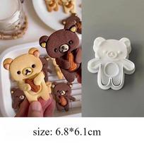 Hug Bear Cookie Cutters Valentine's Day Frosting Biscuit Cutting Mold Baking Cookie Embosser Stamp Moulds Baking Accessories