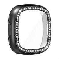 Ekrano apsauga-dėklas, skirtas Fitbit Versa 4, apsaugantis nuo įbrėžimų, buferinės korpuso dalys 1 juoda
