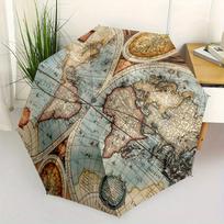 Renaissance Map Umbrella automatic folding portable umbrella universal four seasons daily activities and holiday gifts decorat (as the picture,Iron&8K)