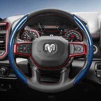 Suitable for Ram Carbon Fiber Texture Steering Wheel Cover with Segmented Quick-Release Design, Durable, Pickup Promaster Rampage 1500 2500 3500 4000