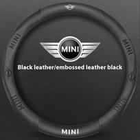 Car Carbon Fiber Leather Steering Wheel Cover For BMW MINI JWC R54 R55 R56 R60 F54 F55 F56 F57 John Cooper S Clubman Countryman
