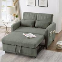 Ištraukiama sofa-lova, 3 padėtys, medžiaga linas, 166x95 cm