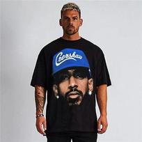 NIPSEY HUSSLE BIG FACE HAT BLUE  RAP HIP HOP T-Shirt Men's SIZES XXXXL