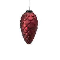 Stiklinis Kalėdinis burbulas kankorėžis, 15 cm