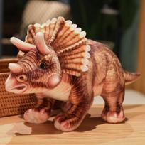 Tikroviški triceratopsų pliušiniai žaislai, imituojančios dinozaurų lėlės, įdaryta minkšta dino pagalvė, gimtadienio, Kalėdų dovana vaikams 32cm oranžinė
