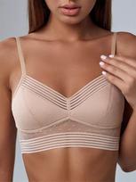 Sexy lace U-shaped backless lingerie for women without steel rings beautiful back bra ultra-thin invisible bra S smėlis