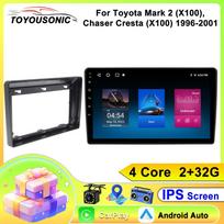 Android 13 Carplay Auto For Toyota Mark II X100 Chaser Cresta 1996-2001 Car Radio GPS Multimedia 2 Din Head Unit Player Video Stereo 4 core 1GB+32GB carplay black