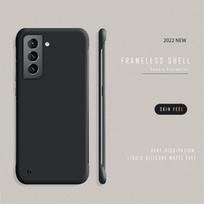 Vienos spalvos be rėmelio kietas PC galinis dangtelis dėklas, skirtas Samsung Galaxy S24 S23 FE S23Ultra S22 Plus Ultra, atsparus smūgiams, ploni dėklai S24 juoda
