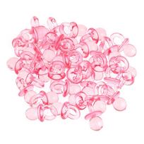 50pcs Acrylic Baby Pacifiers Baby Shower Decoration Table Scatter (Transparent Red) pink
