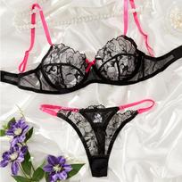 Lace Perspective Sex Underwear Classic Perspective Ultra-thin Bra Set Pure Desire Sexy Sex Underwear Set Hip Wrap S juoda