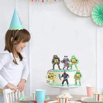 6 vnt. Vėžliukai Ninja Mini figūrėlės Anime veiksmo figūrėlės Torto papuošimai teminiam vakarėliui