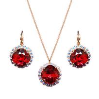 Papuošalų rinkinys moterims DiamondSky „Glare III (Scarlet)“ su Swarovski kristalais