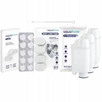 3 vnt. „Aquafloow Intensive+“ vandens filtrų rinkinys, suderinamas su „Saeco“ ir „Philips“ kavos aparatais, kalkių šalinimo, valymo ir riebalų šalinimo tabletės.