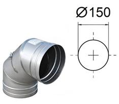 Išleidimo anga 90° su valymo liuku. D-150 mm.