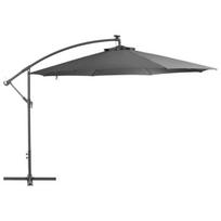 Gemb. formos skėtis su LED lempa ir metaliniu stulpu, antracito spalvos, 350cm