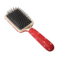 Luxurious Long Handle Diamond-Inlaid Anti-Static Air Cushion Massage Hairbrush ryškiai raudonos spalvos