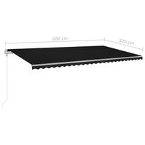 Automatinė markizė su led/vėjo jutikliu VidaXL 600x300 cm, pilka