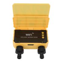 WiFi saulės laistymo laikmatis, 2 lizdų automatinė laistymo sistema su lietaus jutikliu sodui, kiemui, balkonui ir laistymo sistemai yellow