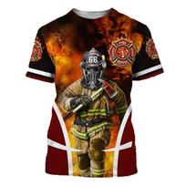 Priešgaisrinės apsaugos marškinėliai Priešgaisrininkas 3D spausdinimas Vyrams Moterims Laisvalaikio trumpomis rankovėmis T marškinėlis Streetwear Dydžio perviršis Harajuku Vaikams Marškinėliai Viršutiniai drabužiai S
