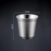 80ML Espresso Puodeliai Nerūdijančio Plieno Kavos Pieno Vandens Gėrimo Pusryčių Puodeliai 304 Izoliuoti Dvigubos Sienelės Indaplovėje Plauti Tekstūra sidabras