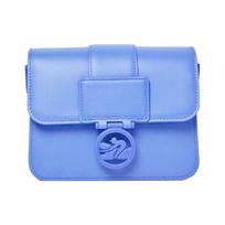 Longchamp Box-Trot Solid Color Adjustable Shoulder Strap Logo Pendant Magnetic Buckle Leather Shoulder Bag Small Women Shoulder Bag Blue 10174HBW487 Basic Set (Bag+Dust Bag) gray