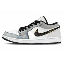 Jordan Air Jordan 1 Low top Skateboard Shoes Unisex Gray 553558-152(team1954-) 37.5 gray