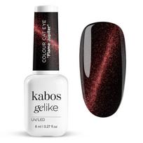 Kabos Gelike Cat Eye Jupiter, 8 ml – magnetinis hibridinis nagų lakas, 3D katės akies efektas, gili „Flame Jupiter“ ruda
